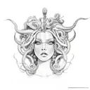 plus size  medusa tattoo design idea