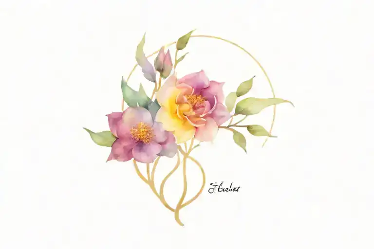  “to the sea and back” include aspects of the beach , waves,nature , mandala flowers , lavenders ,  tattoo design idea