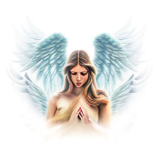 A biblically accurate angel tattoo design idea