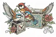 freedom, sparrows, jack in the box ,  tattoo design idea
