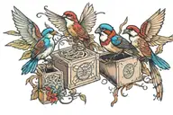 freedom, sparrows, jack in the box ,  tattoo design idea