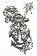 Pebbles and anchor intertwined tattoo design idea