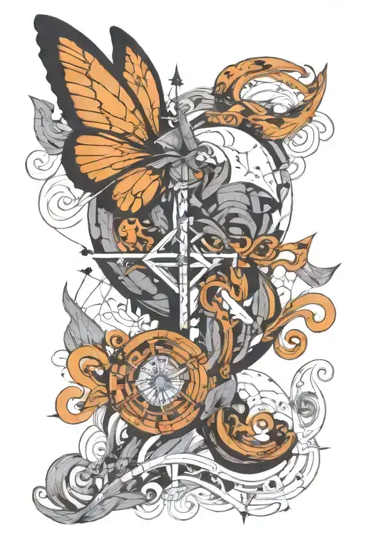 Sagittarius constellation intertwined tattoo design idea