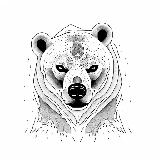Nature polar bear tattoo design idea