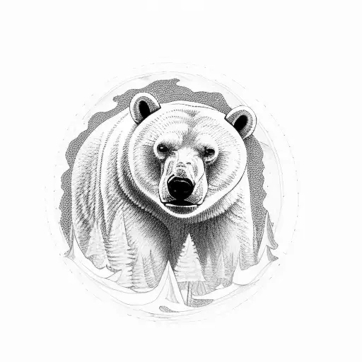 Nature polar bear tattoo design idea