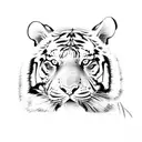 tiger climbing down a tree sleeve tattoo design idea