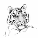 tiger climbing down a tree sleeve tattoo design idea