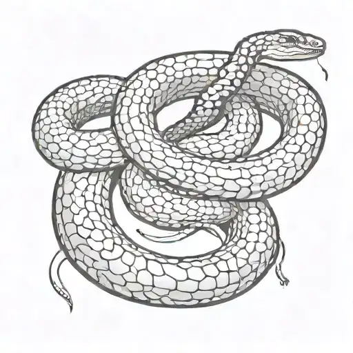 Ouroboros snake that is severed at the neck. The snake doesn't have a solid form, but rather has a wispy corporeal form tattoo design idea