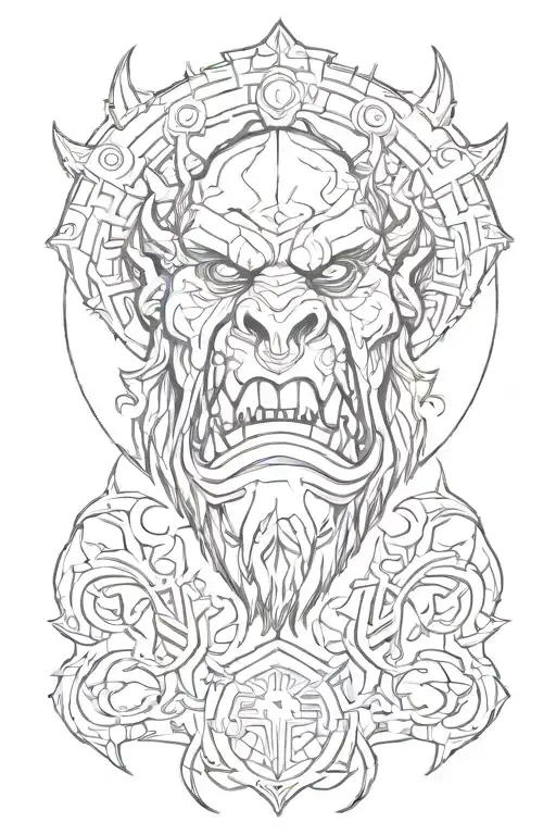 orc World of Warcraft horde symbol tattoo design idea