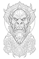 orc World of Warcraft horde symbol tattoo design idea