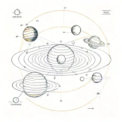 a diagram of the solar system tattoo design idea
