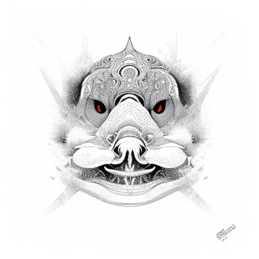 Kayak with yabbi net tattoo design idea