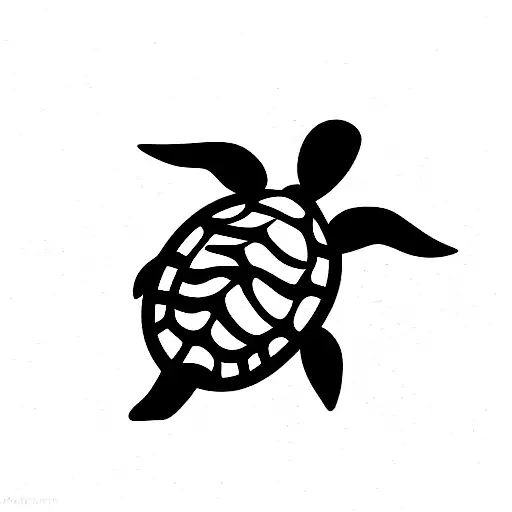 sea turtle with flower tattoo design idea