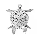 sea turtle flower tattoo design idea