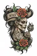 never give up tattoo design idea