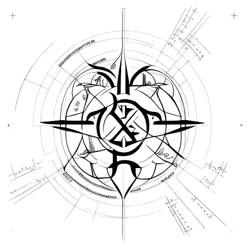 A minimalist tattoo of a church surrounded by mathematical symbols, celebrating the client's love for mathematics and their faith tattoo design idea