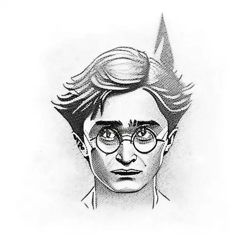 Harry Potter characters in a new-school style tattoo design idea