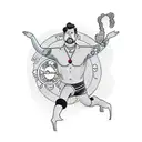 Dive instructor in yoga pose tattoo design idea
