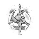 Dive instructor in yoga pose tattoo design idea
