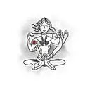 Dive instructor in yoga pose tattoo design idea