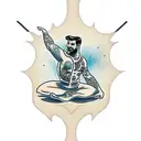 Dive instructor in yoga pose tattoo design idea