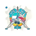 Dive instructor in yoga pose tattoo design idea