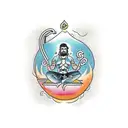 Dive instructor in yoga pose tattoo design idea