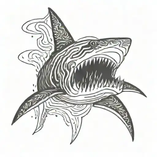 shark fin tattoo design idea