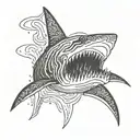 shark fin tattoo design idea