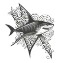 shark fin tattoo design idea