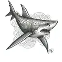shark fin tattoo design idea