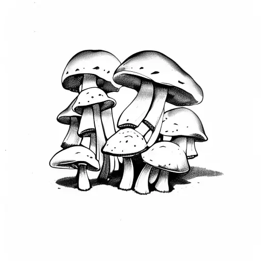mushroom tattoo design idea