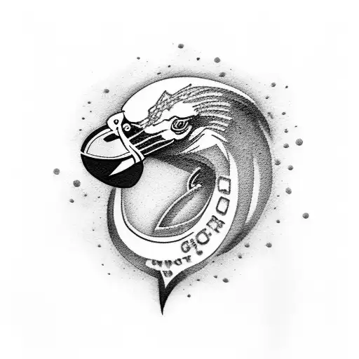 flamingo with Dallas cowboys star tattoo design idea