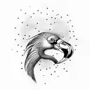 flamingo with star tattoo design idea