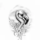 flamingo tattoo design idea