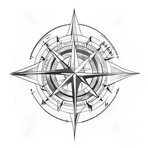 compass with a tiny dragon tattoo design idea