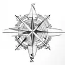 compass with a tiny dragon tattoo design idea