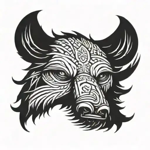 viking bear tattoo design idea