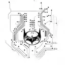 A computer circuit board shaped like the Batman logo tattoo design idea