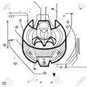 A computer circuit board shaped like the Batman logo tattoo design idea