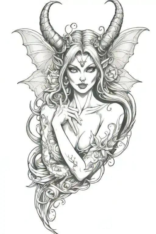 succubus seductive sleeve tattoo design tattoo design idea