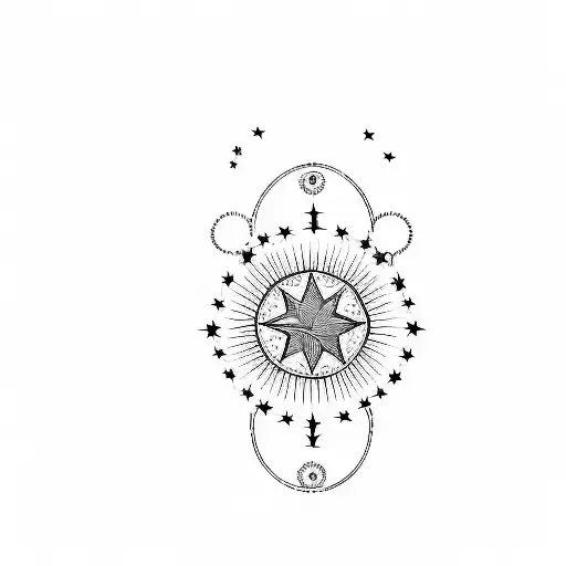 have 369 number in upper circle with a star in the middle tattoo design idea