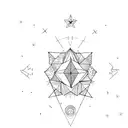 i want line and have 369 number in upper circle with a star in the middle tattoo design idea