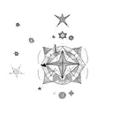 i want line and have 369 number in upper circle with a star in the middle tattoo design idea