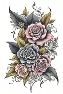 floral and witchy tattoo design idea