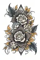 floral and witchy tattoo design idea