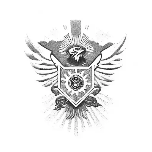 Combine the German eagle and the Philippines sun in a powerful and dynamic design tattoo design idea