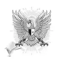 Combine the German eagle and the Philippines sun in a powerful and dynamic design tattoo design idea