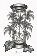 palm trees hourglass tattoo tattoo design idea
