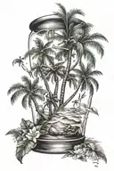 palm trees hourglass tattoo tattoo design idea